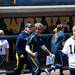 Michigan head coach Carol Hutchins celebrates an out in the game against Louisiana-Lafayette on Friday, May 24. Daniel Brenner I AnnArbor.com